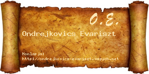 Ondrejkovics Evariszt névjegykártya